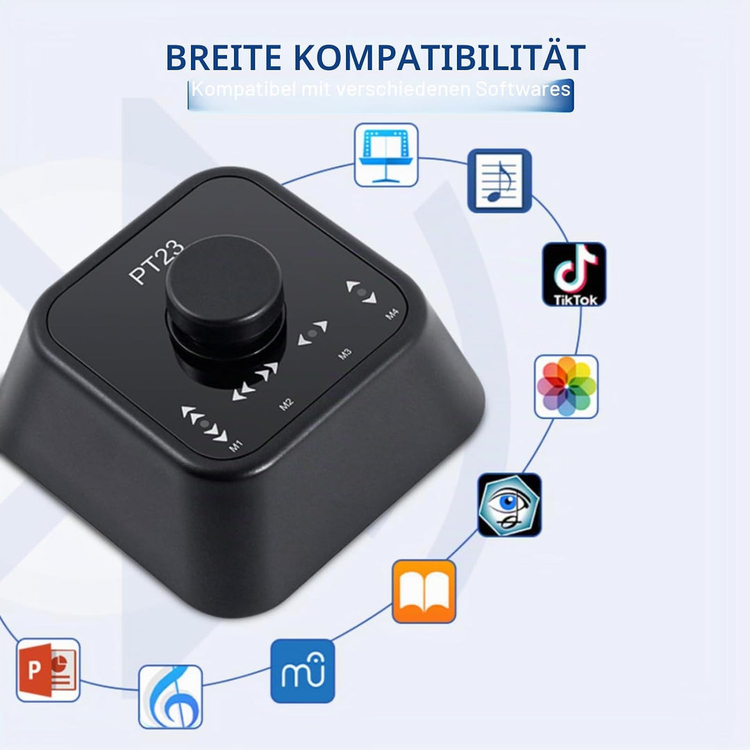 Kabelloses Seitenwender-Pedal, Wiederaufladbarer Musik-Seitenwender, Bluetooth-Fusspedal-Seitenwende
