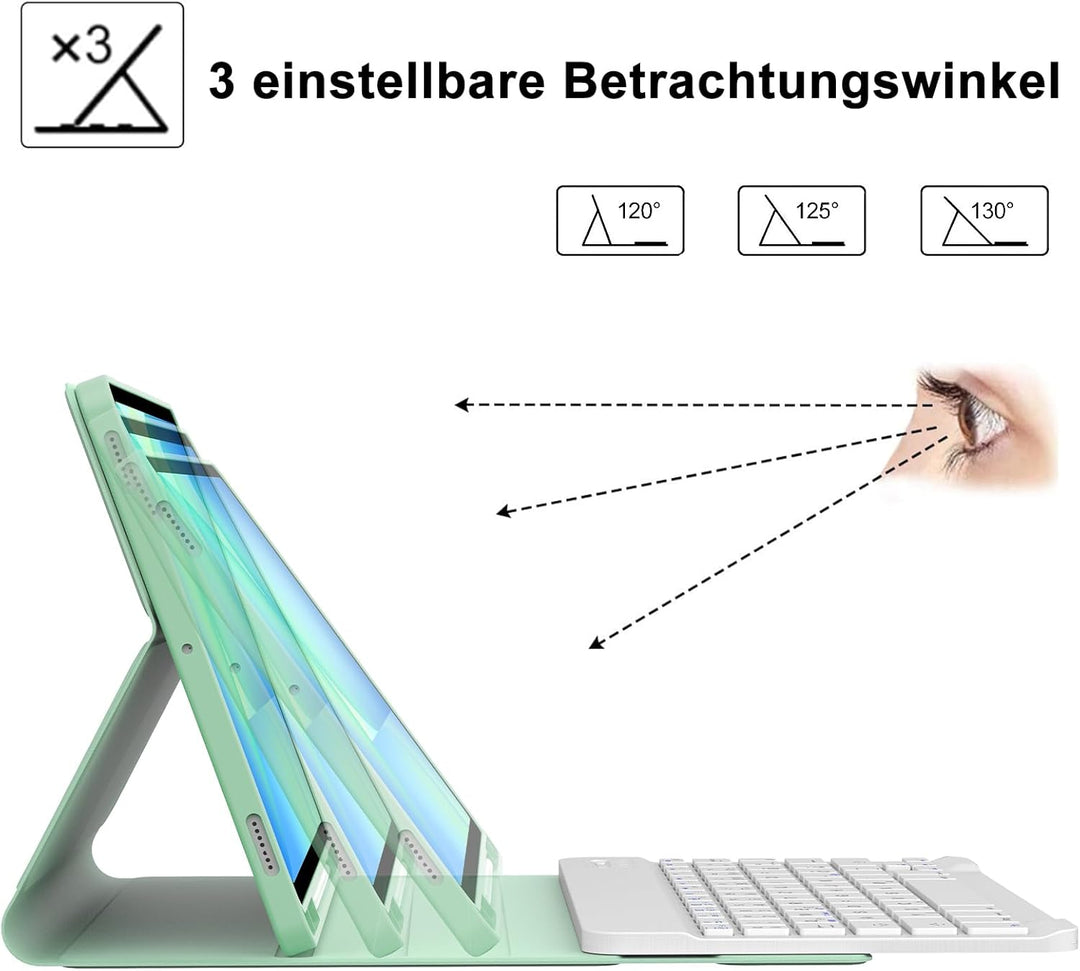 Hülle mit Tastatur für Samsung Galaxy Tab S10 FE 10.9"/S9 FE/S9 10.9" 2025, Tastatur QWERTZ deutsche
