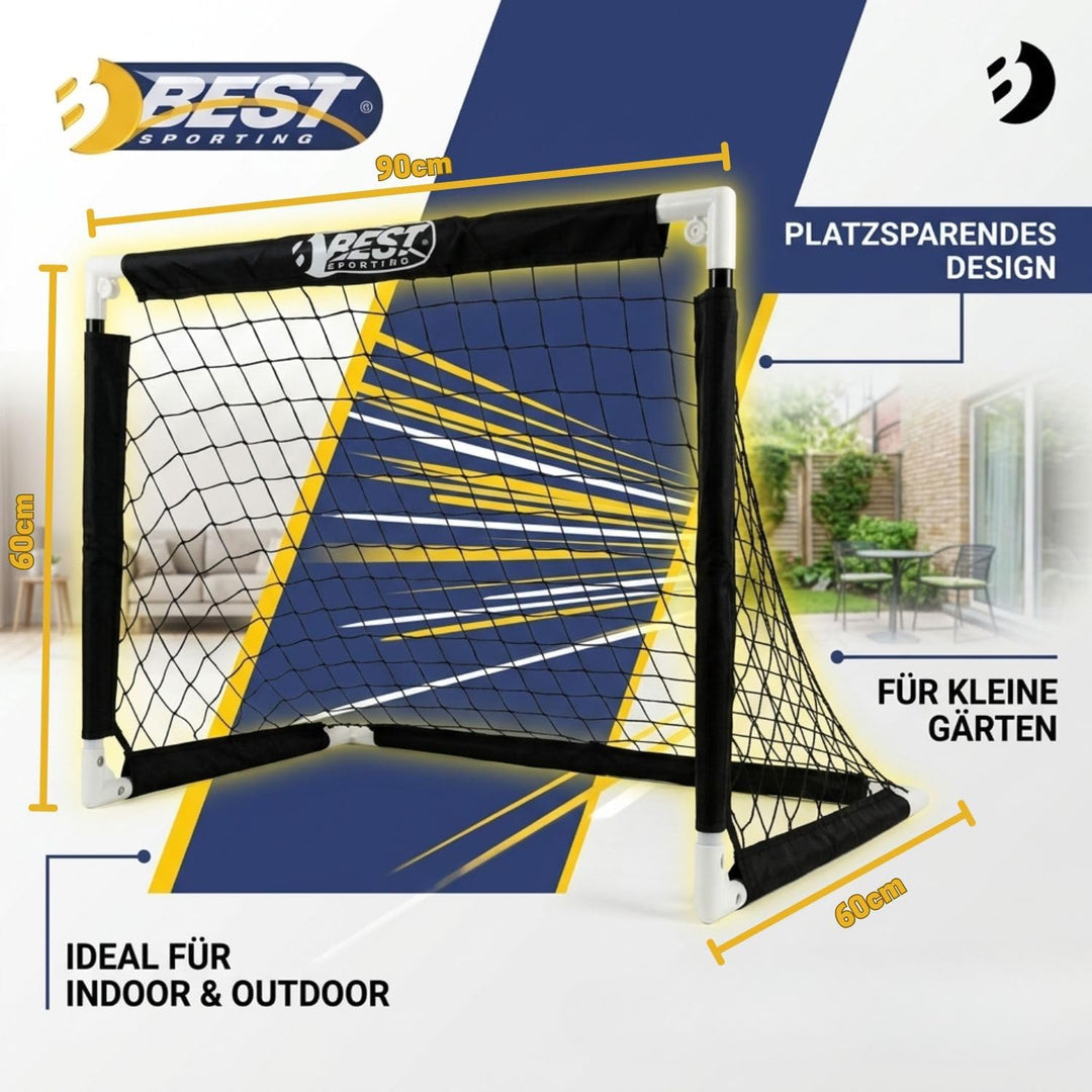 Best Sporting Fussballtor faltbar | Fussballtore für Garten Kinder- wetterfest mit robustem PVC-Gest