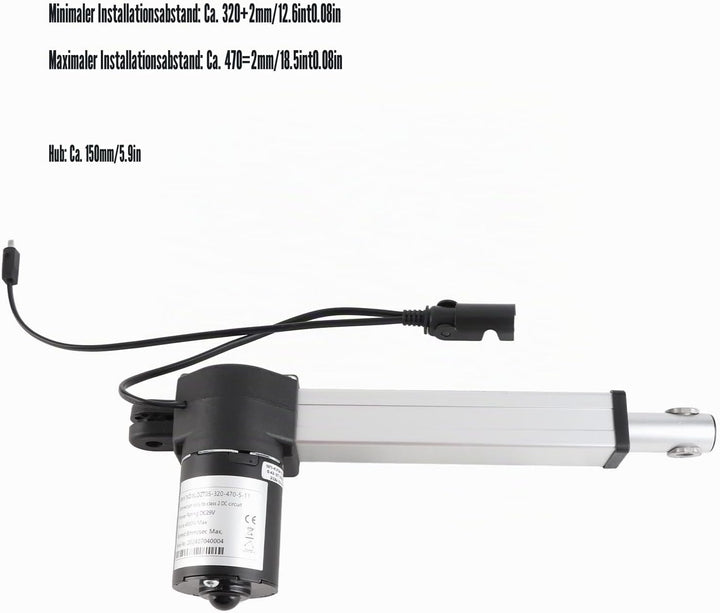 Linearer elektrischer Aktuator, 150 mm Hub DC 29 V 4500 N 7 mm / s Leerlaufgeschwindigkeit Hub Linea
