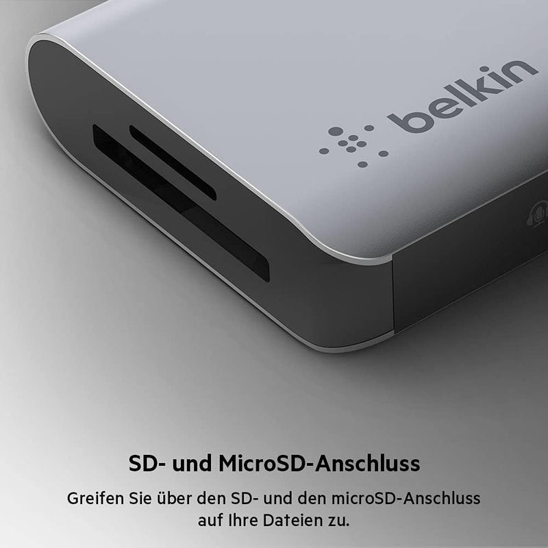 Belkin 7-in-1-Multiport-USB-C-Hub (mit 4K HDMI, USB-C, 2x USB-A, 3,5-mm- Audioklinke, SD 3.0- und mi