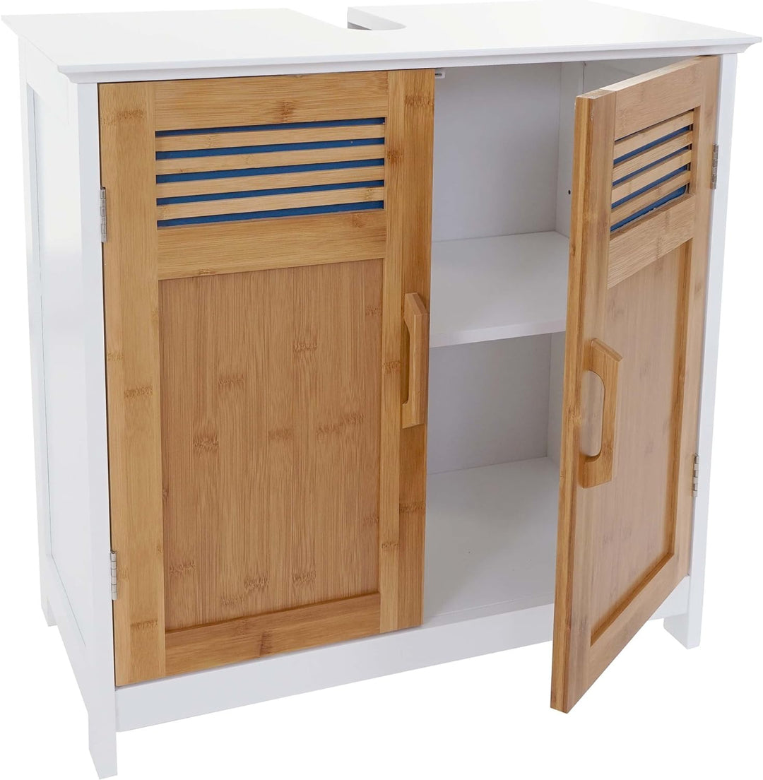 Mendler Waschbeckenunterschrank HWC-A85, Badschrank 60x60x30cm - Bambus, Bambus
