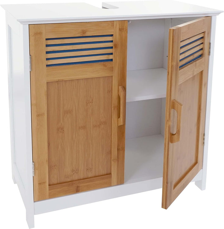 Mendler Waschbeckenunterschrank HWC-A85, Badschrank 60x60x30cm - Bambus, Bambus