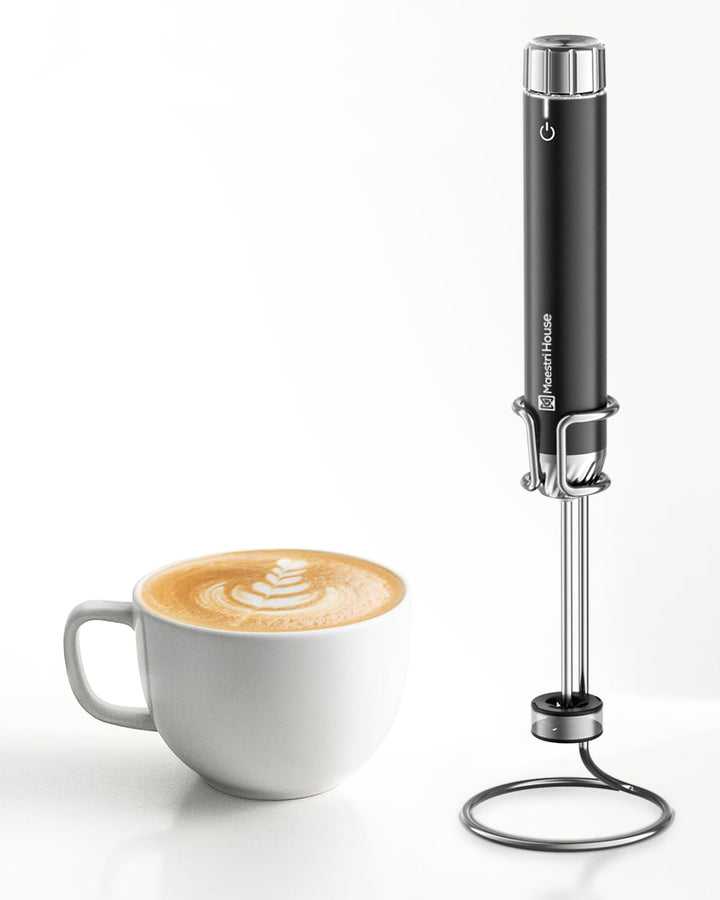 Maestri House Barista-Qualität Milchaufschäumer, LunaFro Art Wiederaufladbarer Milchaufschäumer mit