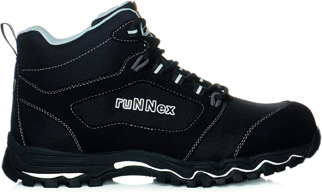 ruNNex 5323-38 S3-ESD-Sicherheitsschnürstiefel LightStar, 38, Schwarz/Weiss/Grau 38 EU Schwarz Weiss