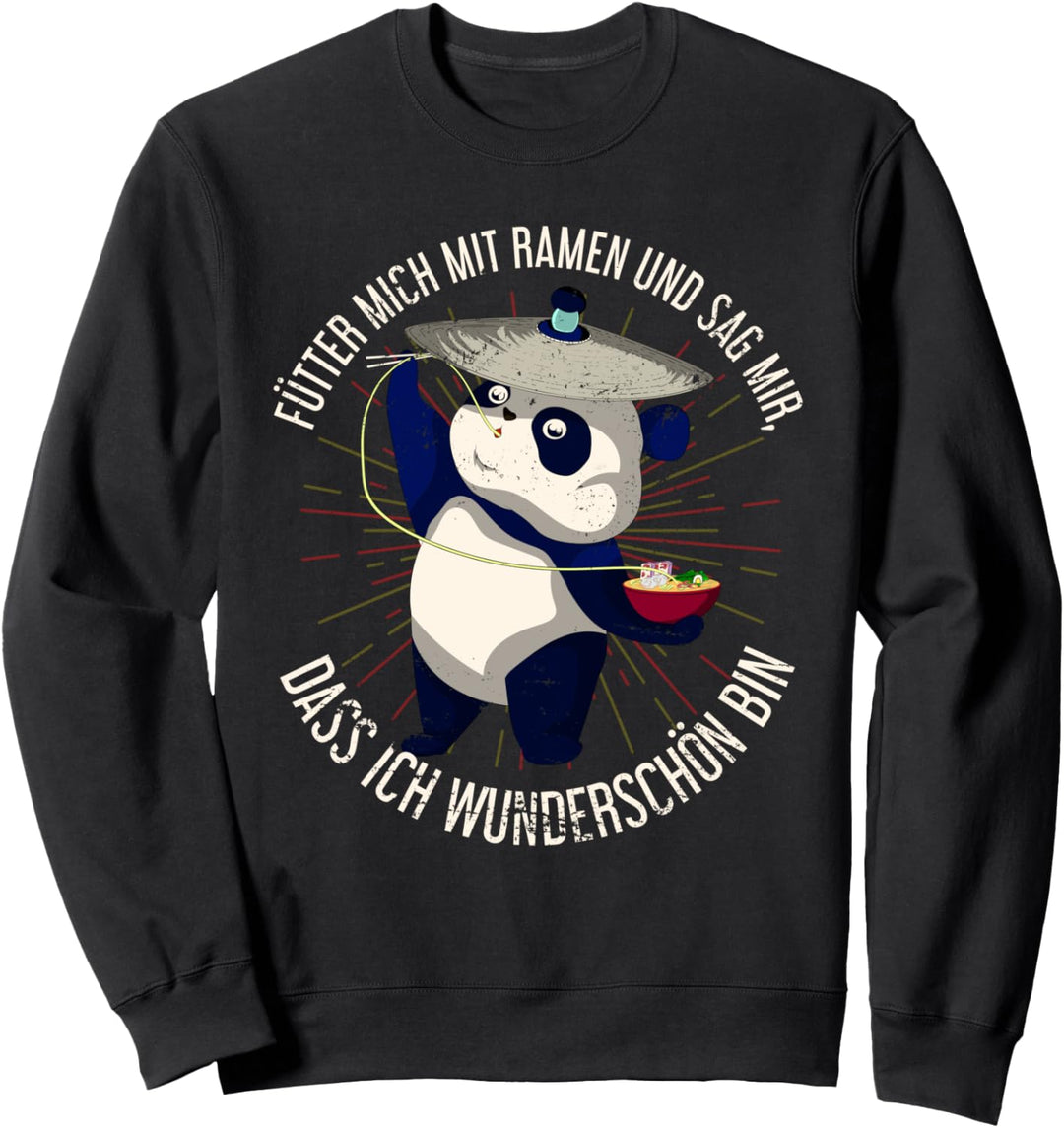 Fütter mich mit Ramen Nudeln Kawaii Panda Lustiges Ramen Sweatshirt