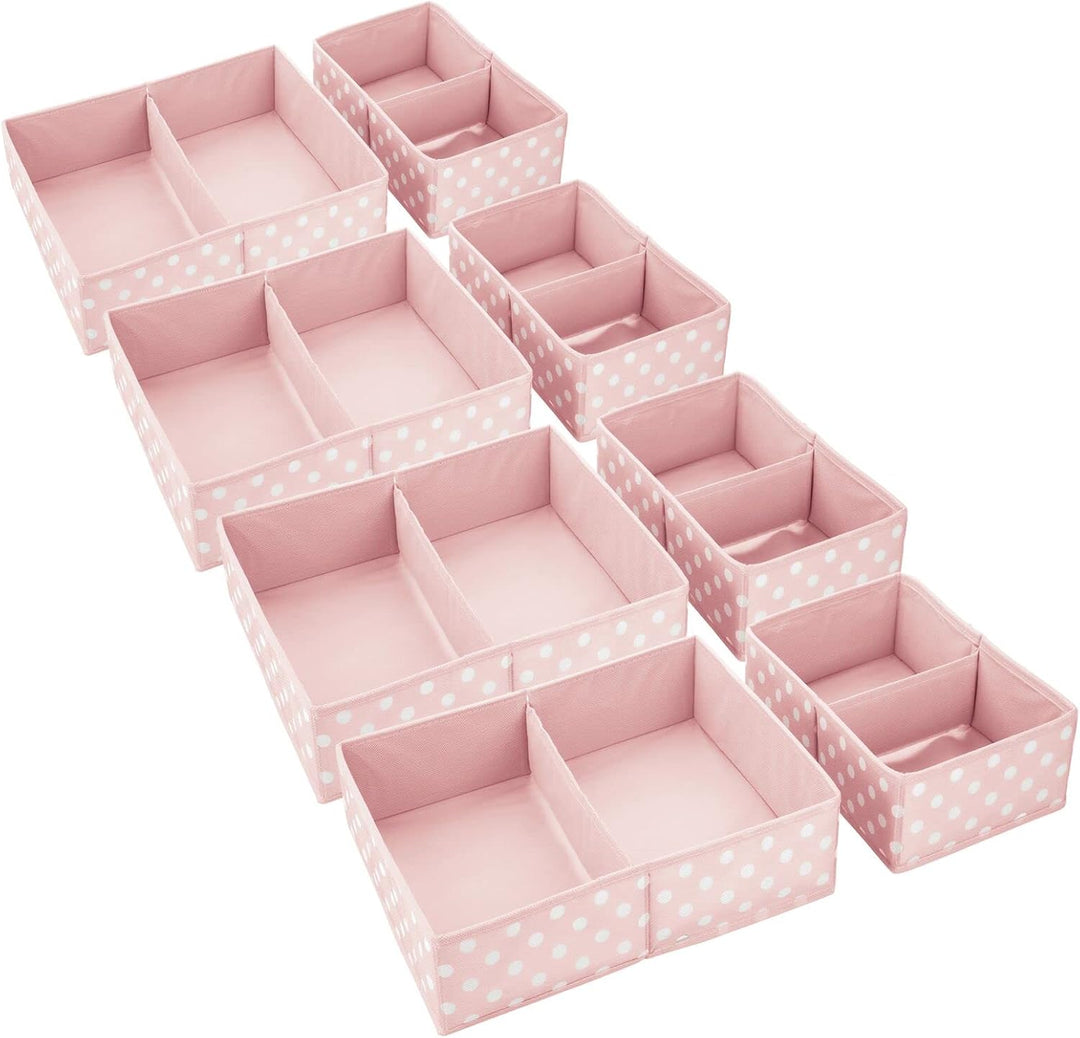 mDesign 4er-Set Aufbewahrungsbox – Organizer in 2 Grössen mit jeweils 2 Fächern fürs Kinderzimmer –