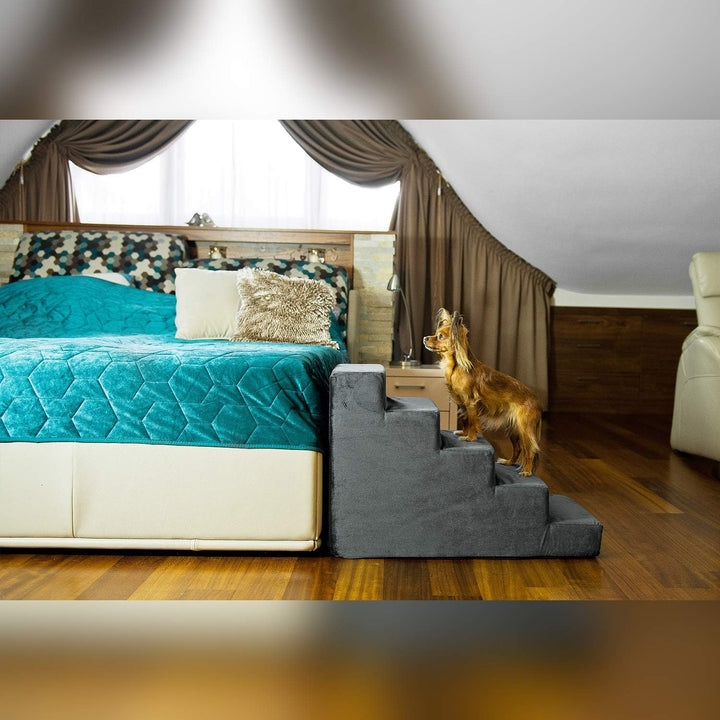 Hundetreppe 50 cm hoch | Katzentreppe Haustiertreppe | 5 Stufen | Hunde Katzen Haustier | für Bett u