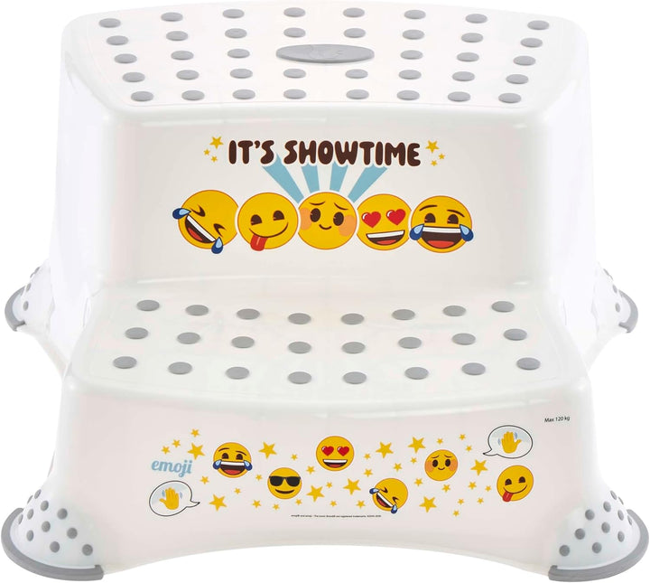 keeeper igor Zweistufiger Tritthocker Emoji, Ab ca. 3 bis ca. 14 Jahre, Anti-Rutsch-Funktion, Weiss