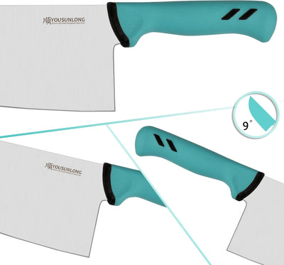 YOUSUNLONG Fleischerbeil 230mm zum Schneiden von Fleisch - Klinge aus hochwertigem Molybdänstahl mit