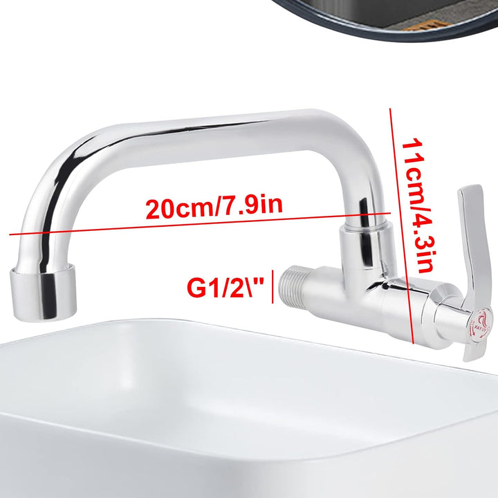GAESHOW Kaltwasserhahn Wandmontage, Wand Wasserhahn Badezimmer 360° Rotation, Wasserhahn Kaltwasser,
