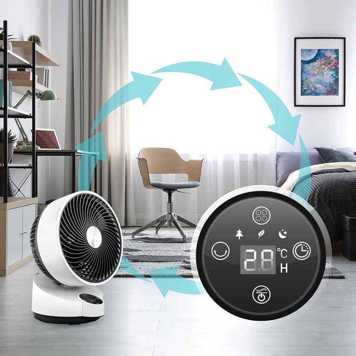 X4-LIFE Fan Pinguin Deluxe mit Touch-Display und Fernbedienung - 90° Neigung - Stromsparender Ventil