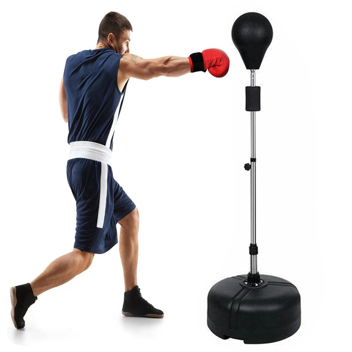 Punchingball Boxstand Boxsack Stehend 120-160cm Höhenverstellbarer Standboxball Stahlfeder Bounce Ba