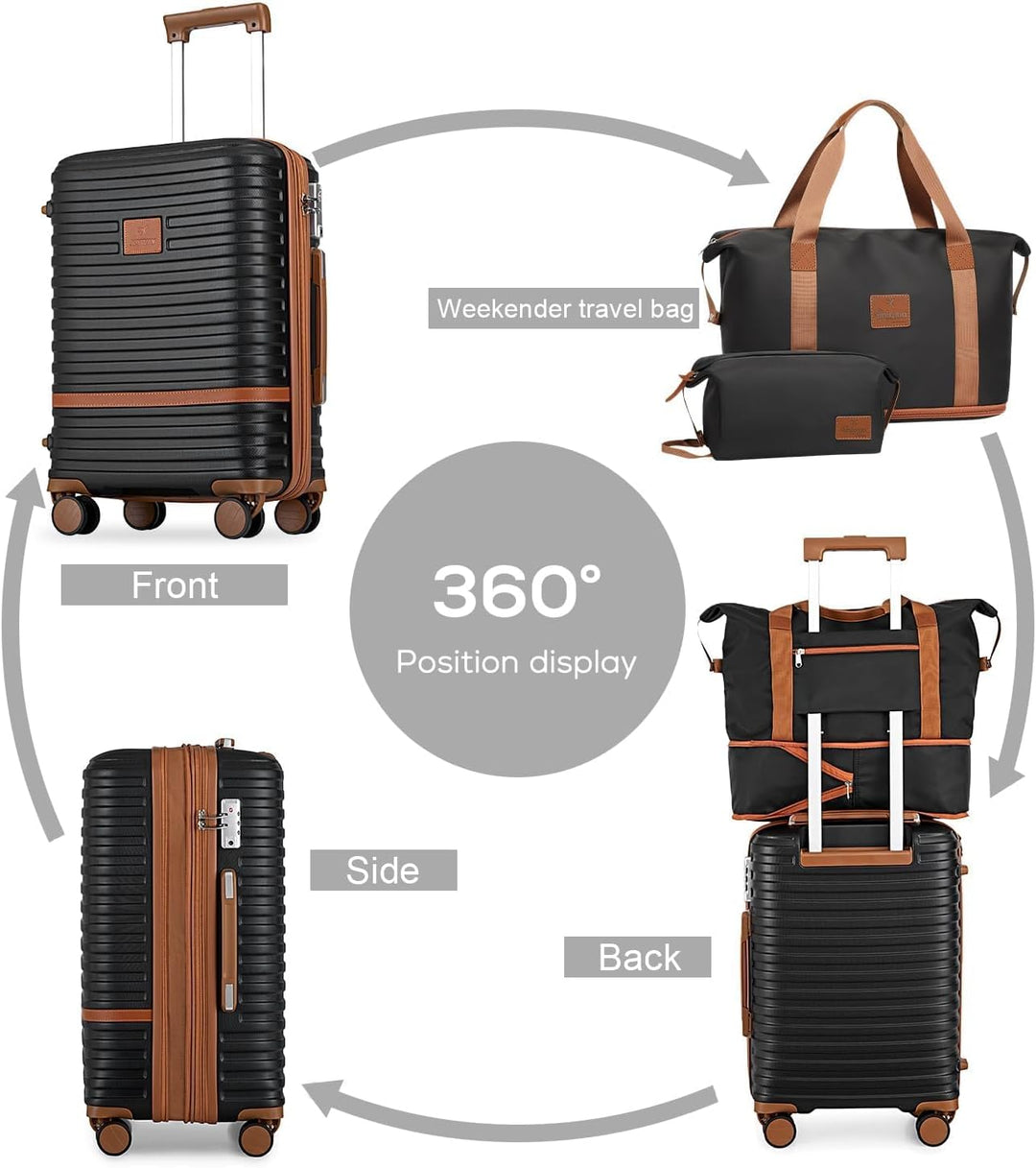 Joyway Koffer Reisekoffer von ABS Hartschalen Erweiterbar Trolley Kofferset mit TSA Schloss und 4 Ro