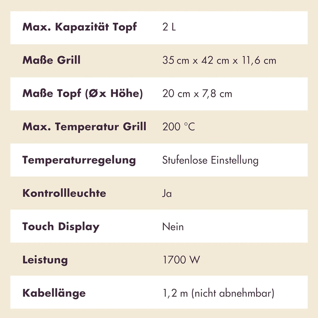 REISHUNGER Elektrischer Hot Pot mit Grillfunktion – für 2-4 Personen – 2 Liter Füllvolumen – Hot Pot