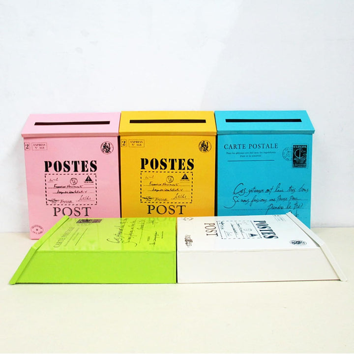LOVIVER Stil Briefkasten Postkasten Mailbox Zeitungsbox, Gelb Gelb Gemustert, Gelb Gemustert