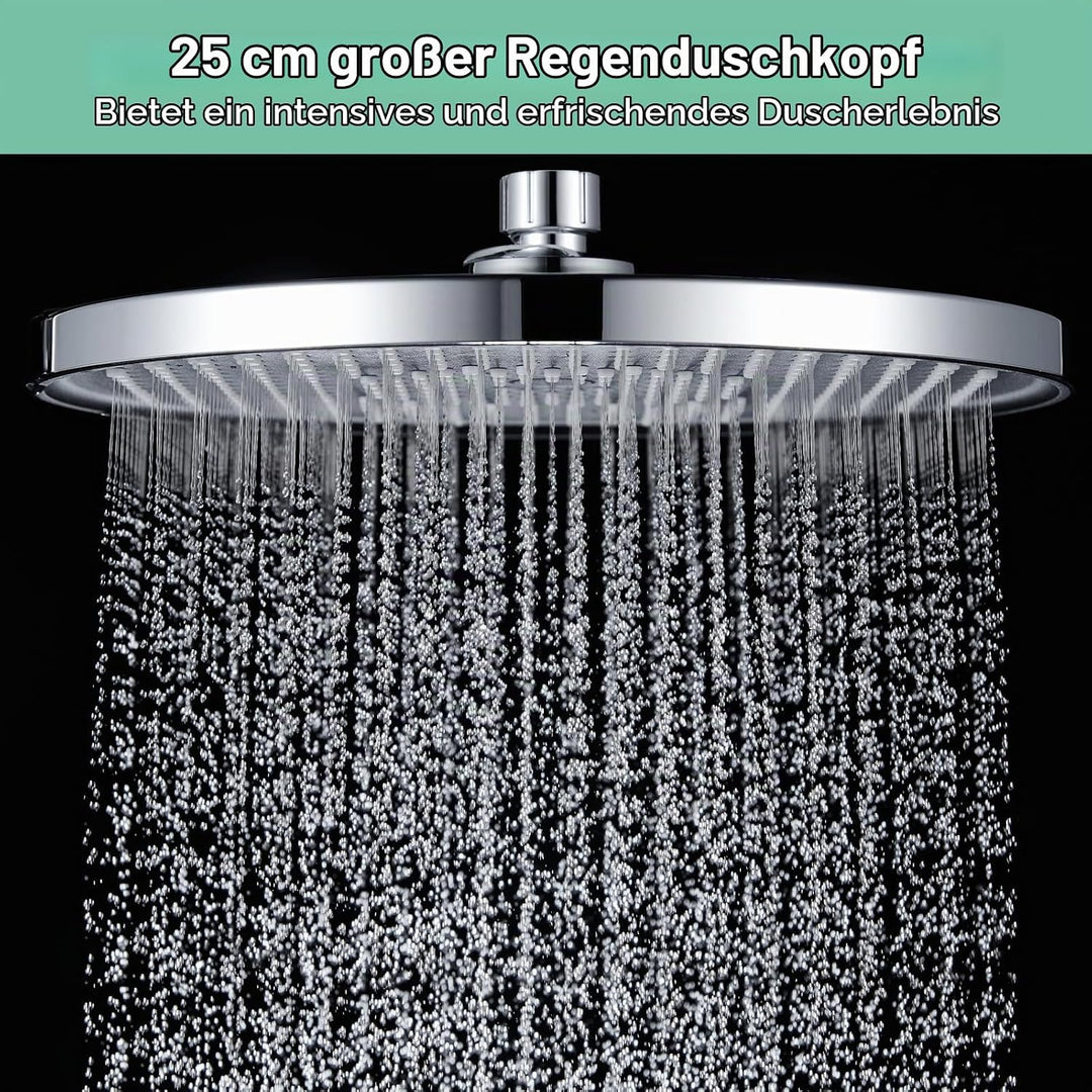 Regenduschkopf Duschkopf Regendusche Watersaving YUANNY 10 Zoll Wasserspar Universal-Kopfbrause mit