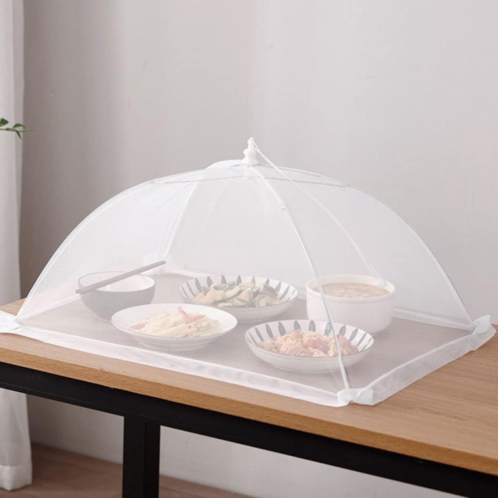 HEMOTON 2 Stücke Fliegenhaube Obst Lebensmittel Abdeckhaube Schirm Kuchen Essen Abdeckung Faltbar Sp