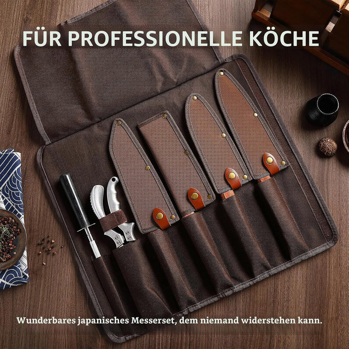 Japan Messer-Set, Hochkohlenstoffstahl Japan Nakiri Santoku Messer, handgeschmiedetes Fleisch-Hackme