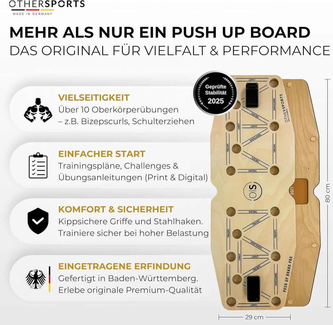 Liegestütze Brett Pro 3 – Maximal effektives Brusttraining mit Balance + Widerstandsfunktion – Push