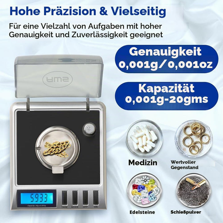 AMERICAN WEIGH SCALES Black Gemini 20 schwarz Digitale Küchenwaage, Kunststoff AWS-Serie 100G Schwar