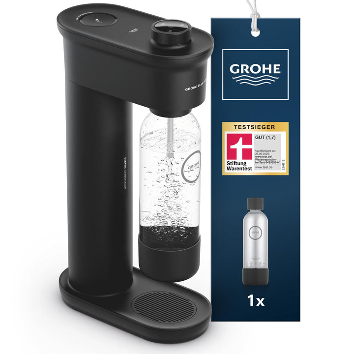 GROHE Blue Fizz - Wassersprudler Starter Set (3 einstellbare CO2 Stufen, ohne CO2 Flasche, 1x 0,85l