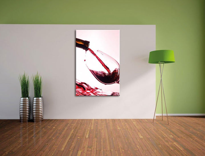 Pixxprint Wein, Format: 100x70 auf Leinwand, XXL riesige Bilder fertig gerahmt mit Keilrahmen, Kunst