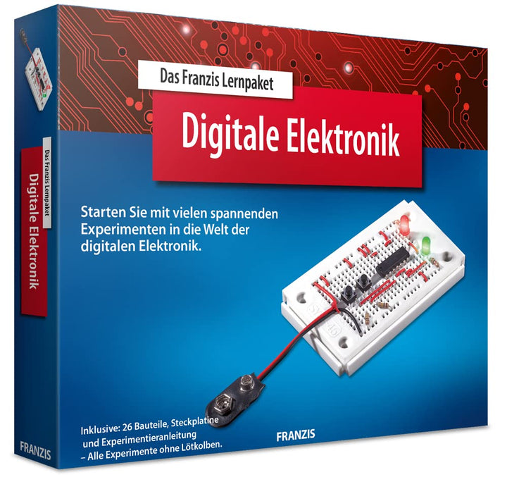 FRANZIS 65315 - Lernpaket Digitale Elektronik, Komplettset für 25 Praxis-Projekte, inkl. 84-seitigem