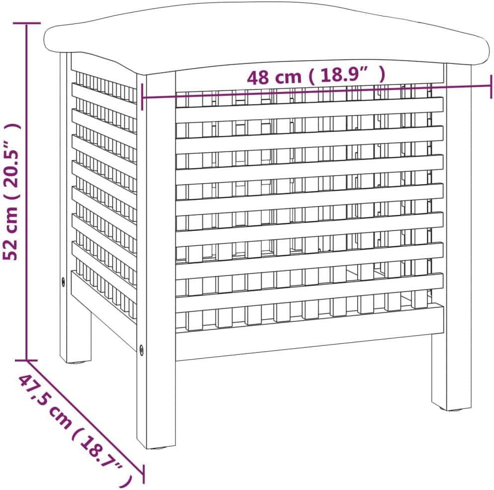vidaXL Badhocker, Hocker für Badezimmer, Wäschekorb mit viel Stauraum, Badezimmerhocker Duschhocker