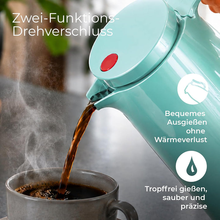 ROTPUNKT Isolierkanne 760 Maxima 1,0 l | Zweifunktions-Drehverschluss | BPA-frei - gesundes Trinken