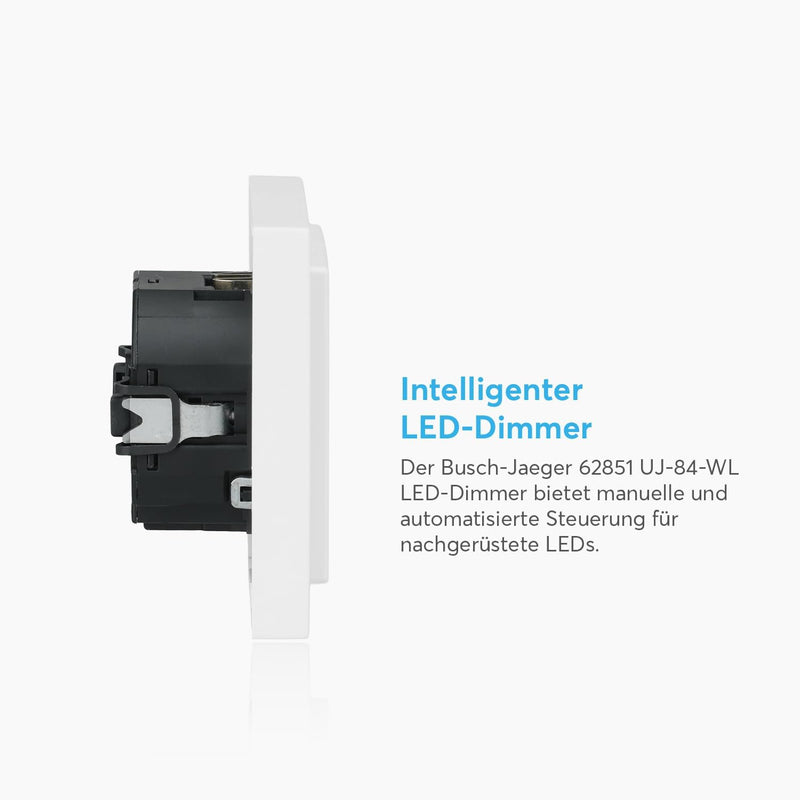 Busch-Jaeger 62851 UJ-84-WL LED-Dimmer flex Wireless Komplettset Tastdimmer-Einsatz Tastbedienfeld 2