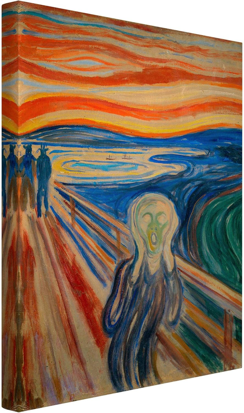 Leinwandbild - Edvard Munch - Der Schrei Bild auf Leinwand Hochformat 60 x 40 cm 60L x 40B cm, 60L x