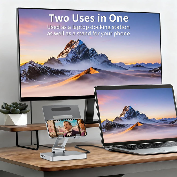 iPad Pro USB C Hub Ständer, 10 in 1 Adapter für iPad Pro M4 M2 M1 iPad Air Dockingstation 4K 60 Hz H