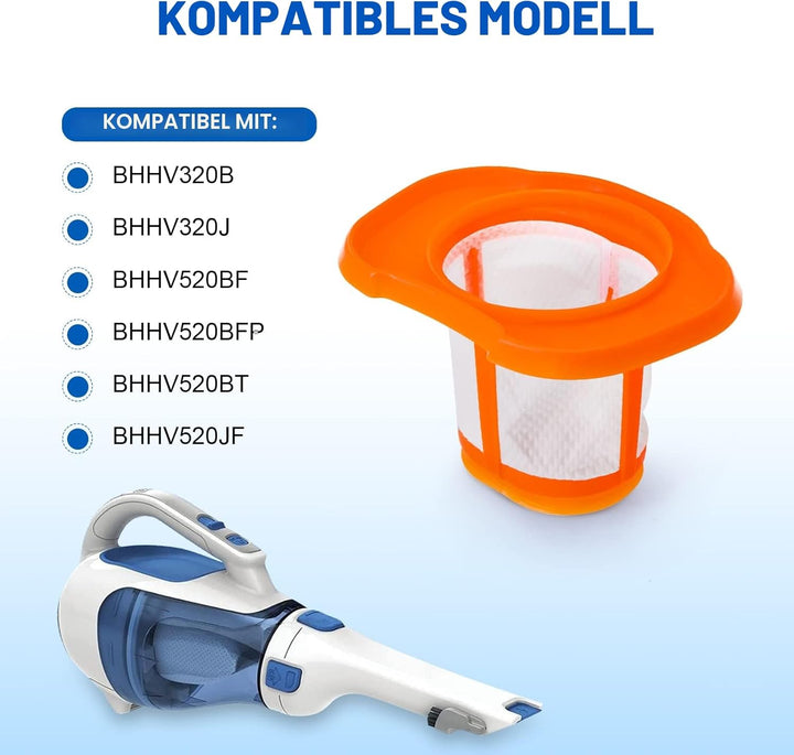Vakuumfilter für Black+Decker BHHV320B/BHHV320J/BHHV520BF/BHHV520BFP/BHHV520BT/BHHV520JF Handstaubsa