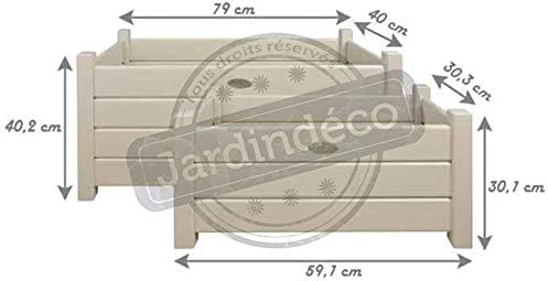 Esschert Design Fallen Fruits CF32G – Rechteckiger Pflanzkübel (2er-Set) Weiss, Weiss