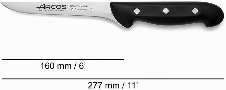 Arcos Ausbeinmesser mit Nitrum Edelstahlklinge 16 cm - Professionelles Messer zum Schneiden von Knoc