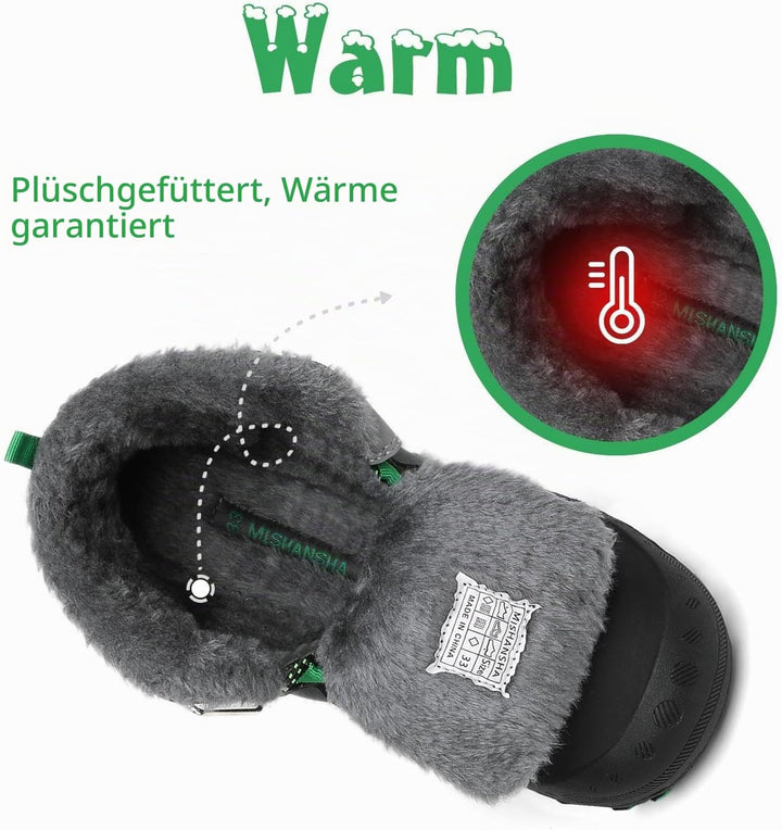 Mishansha Kinder Winterschuhe Warm Gefüttert Winterstiefel Jungen Mädchen Schneestiefel Outdoor ruts