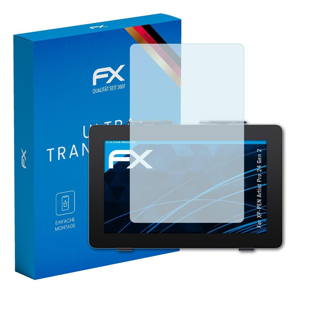 atFoliX Schutzfolie kompatibel mit XP-PEN Artist Pro 24 Gen 2 Folie, ultraklare FX Displayschutzfoli