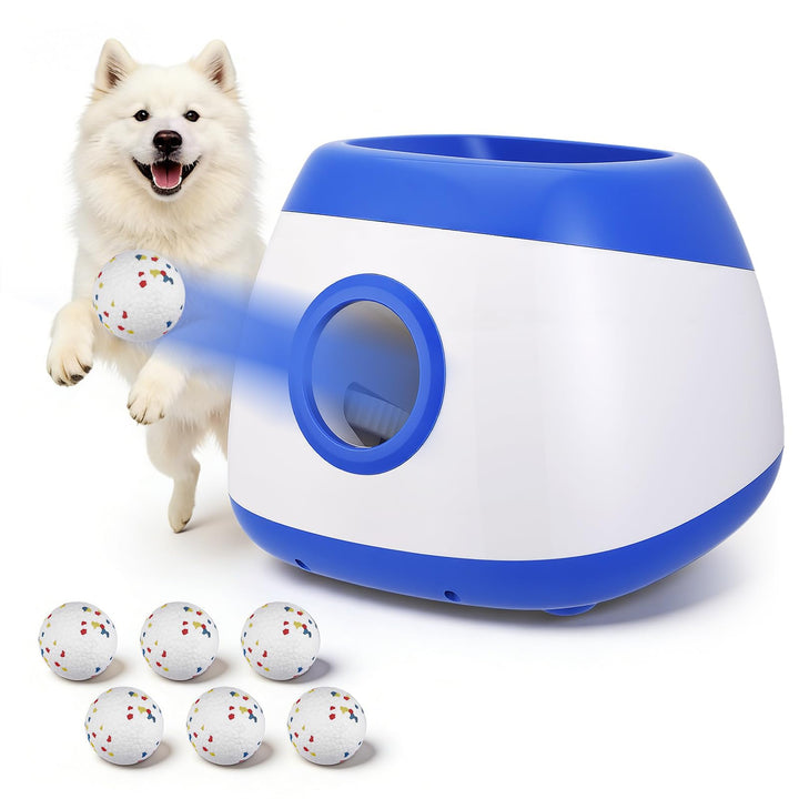 Automatisch ballwurfmaschine Hund,hundespielzeug Ball mit 6 Stück 2 Zoll tennisbälle,Einstellbarer A