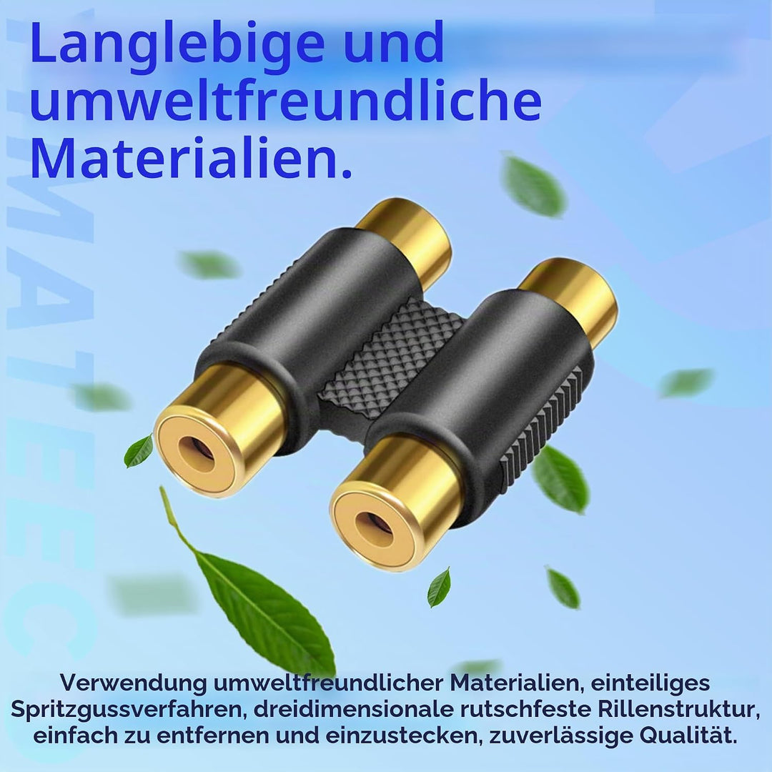 Cinch Koppler RCA Doppel Kupplung, 5 STK Cinch Buchse auf Buchse Kupplung 2 kanäle Adapterstecker Au