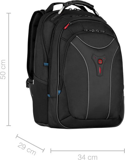 WENGER Carbon Laptop-Rucksack, Notebook bis 17 Zoll, 30 l, Damen Herren, Business Uni Schule Reisen,