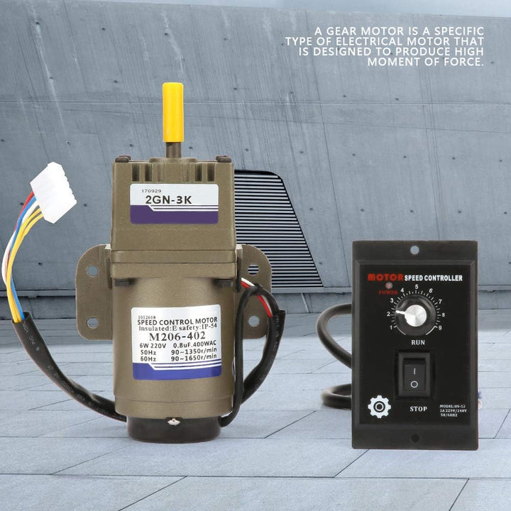 Elektrischer Getriebemotor, AC 220V 6W Einphasen-Asynchrongetriebemotor hohes Kraftmoment Einstellba