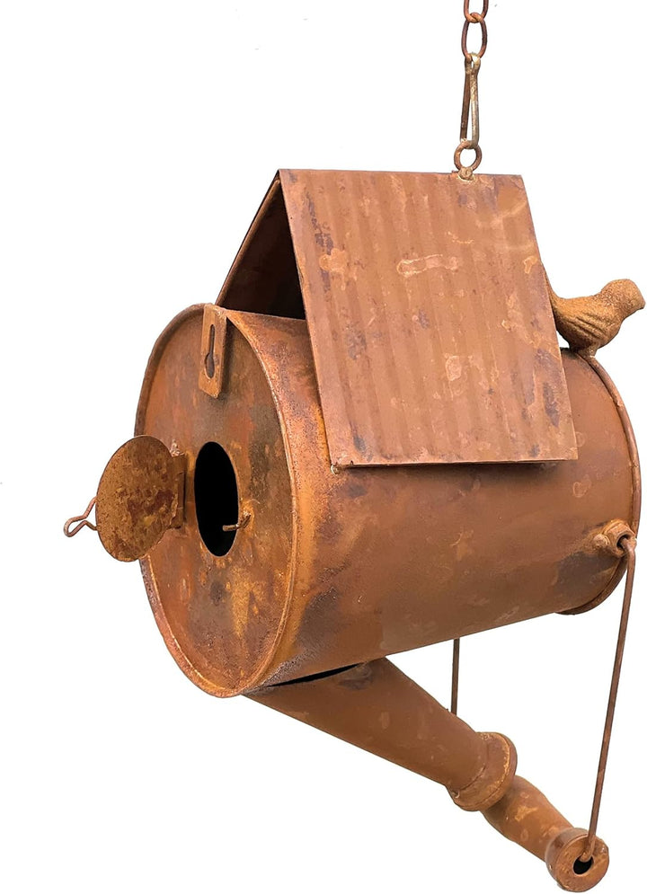 DanDiBo Vogelhaus zum Aufhängen Edelrost Deko Rost Giesskanne Wetterfest 96424 Nistkasten Futterstat