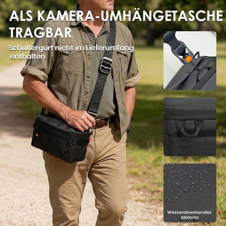 TARION Kamera Einsatztasche Innen Kameratasche: Kamera Einsatz für Rucksack Innentasche Gepolsterte