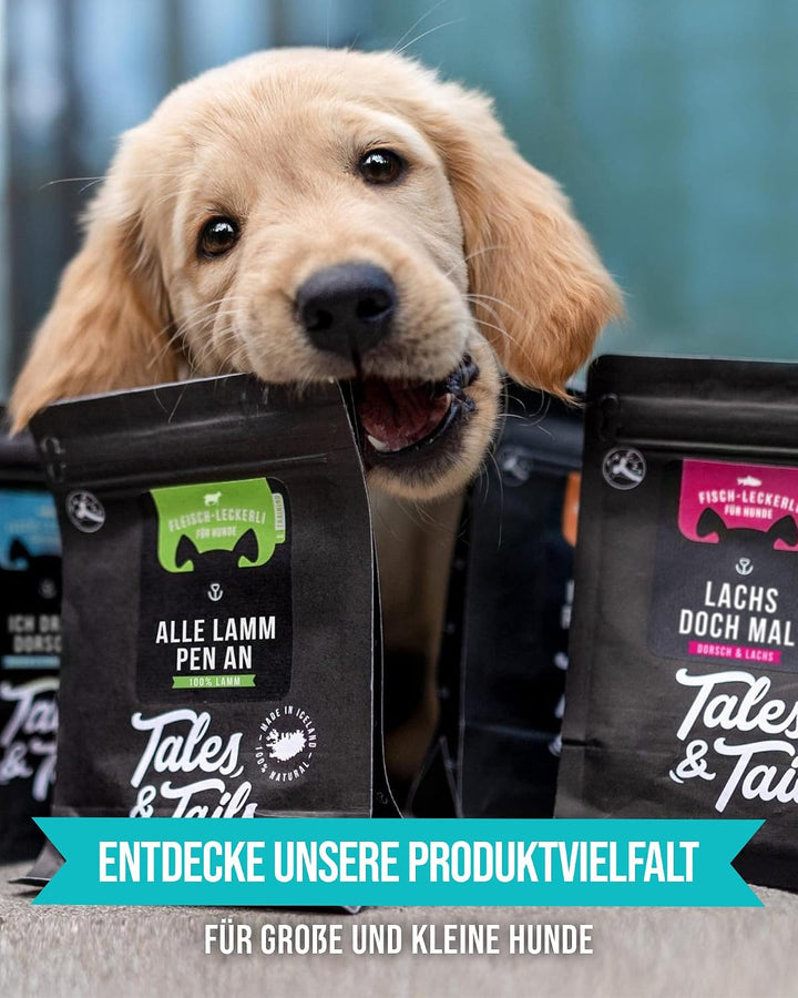 Tales &amp; Tails Fisch Im Kopp Halbfeuchtes Trockenfutter für Hunde | Getreidefrei | Mit 60% Fisch Als