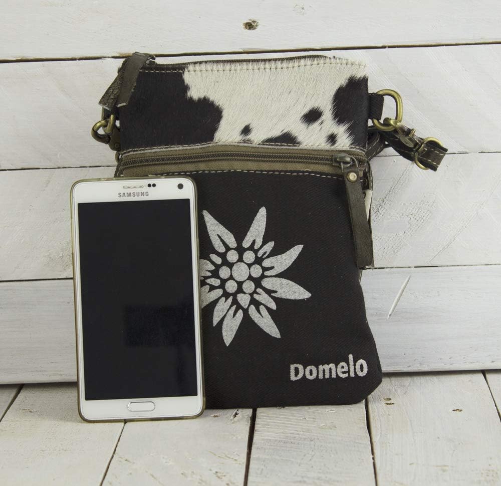 Domelo klein Trachtentasche. Canvas Umhängetasche. Damen Oktoberfest Tasche. Dirndltasche. Schwarze