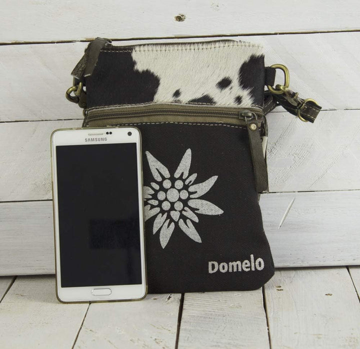 Domelo klein Trachtentasche. Canvas Umhängetasche. Damen Oktoberfest Tasche. Dirndltasche. Schwarze