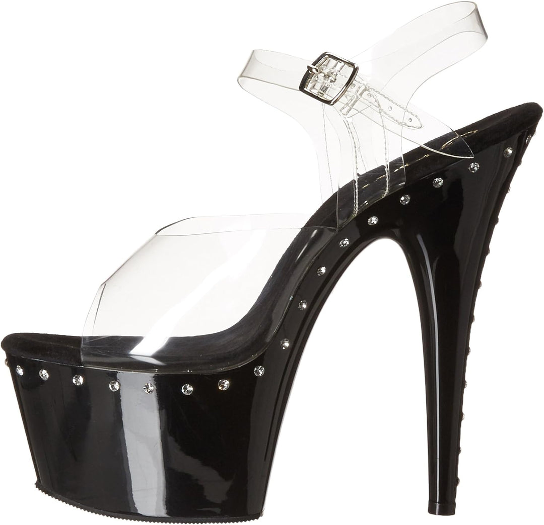 Pleaser ADORE-708LS CLR/Blk UK 4 (EU 37)