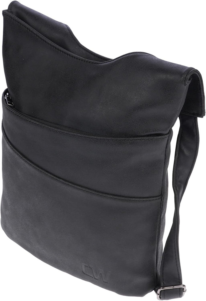 Christian Wippermann Damen Tasche Schultertasche Umhängetasche Crossover Bag Leder Optik Handtasche