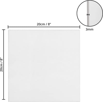 Kurtzy 24er Pack Leinwand zum Bemalen 20 x 20 cm - Quadratische, Vorgespannte Keilrahmen - Geeignet
